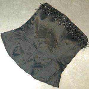 Black Beaded Fringe Corset Style Top Size Small-Medium